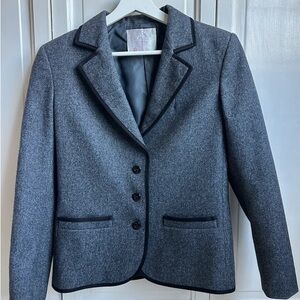 Charcoal Women's Blazer with Black Trim